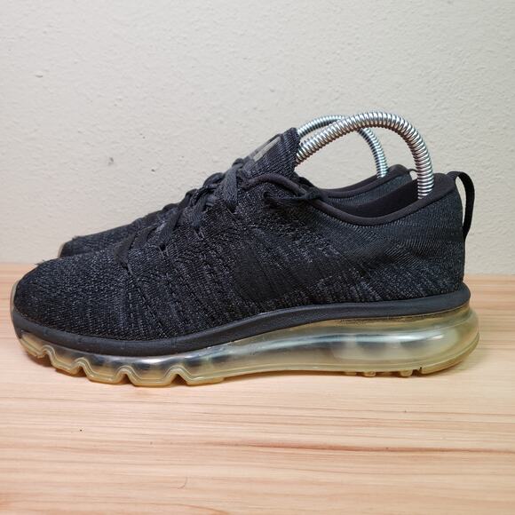 Nike Women's 8 Flyknit Air Max Sneaker Anthracite Gray Black Running Athletic - Picture 1 of 11